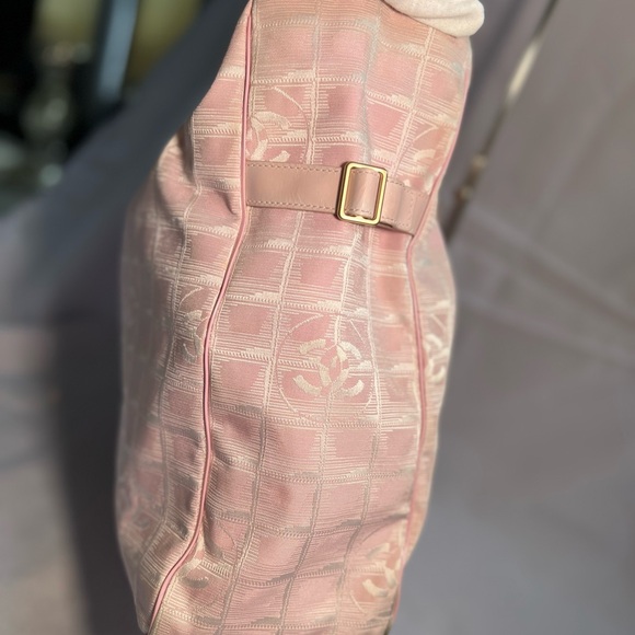 Chanel nylon jacquard with leather handle tote bag - Picture 8 of 14